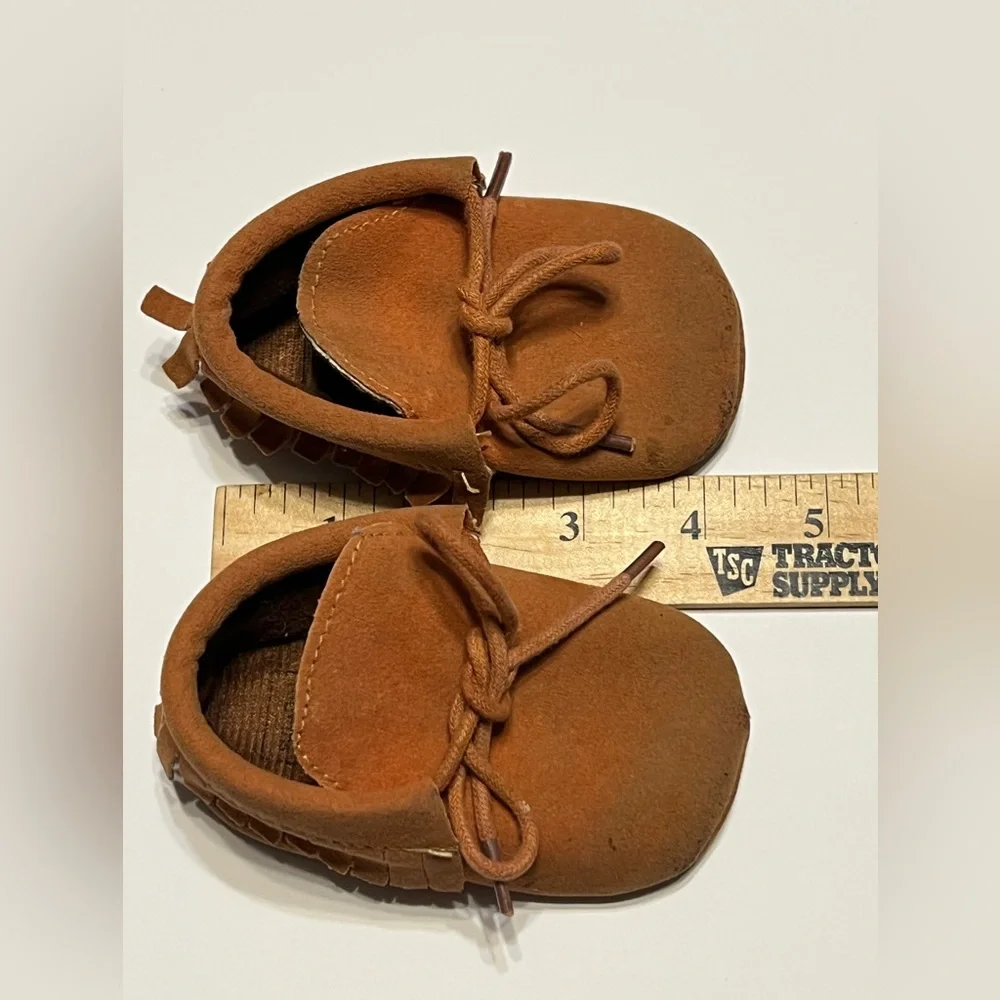 Baby Rust Suede Moccasin Shoes size 0-6